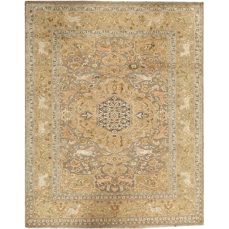 Bokara Rug Co., Inc. HandKnotted HighQuality Gray and Gold Area Rug